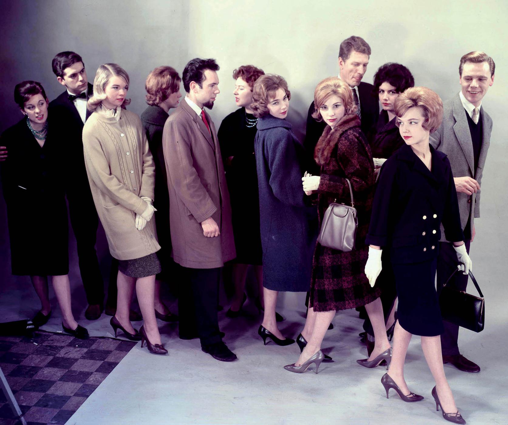 Early Sixties men and women often wore sensible tailored clothing in neutral - photo 3