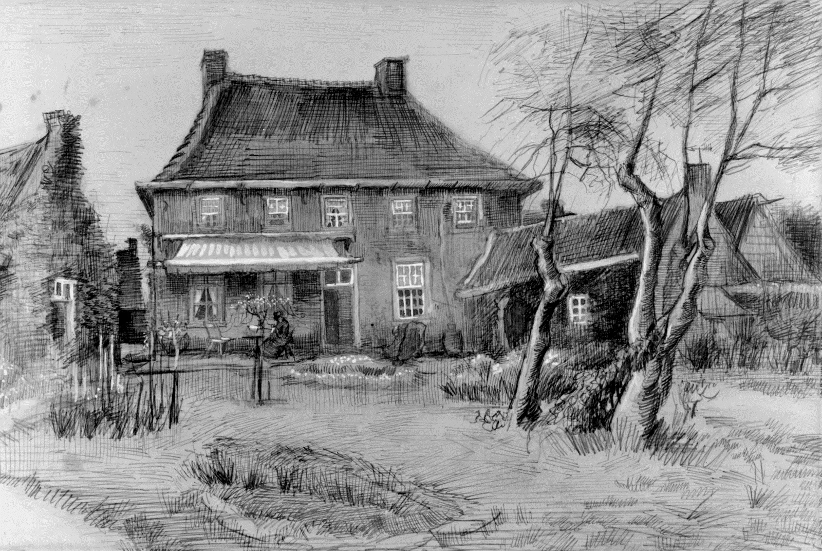 Vincent van Gogh Parsonage Seen from the Back 1884 Pen black chalk - photo 3