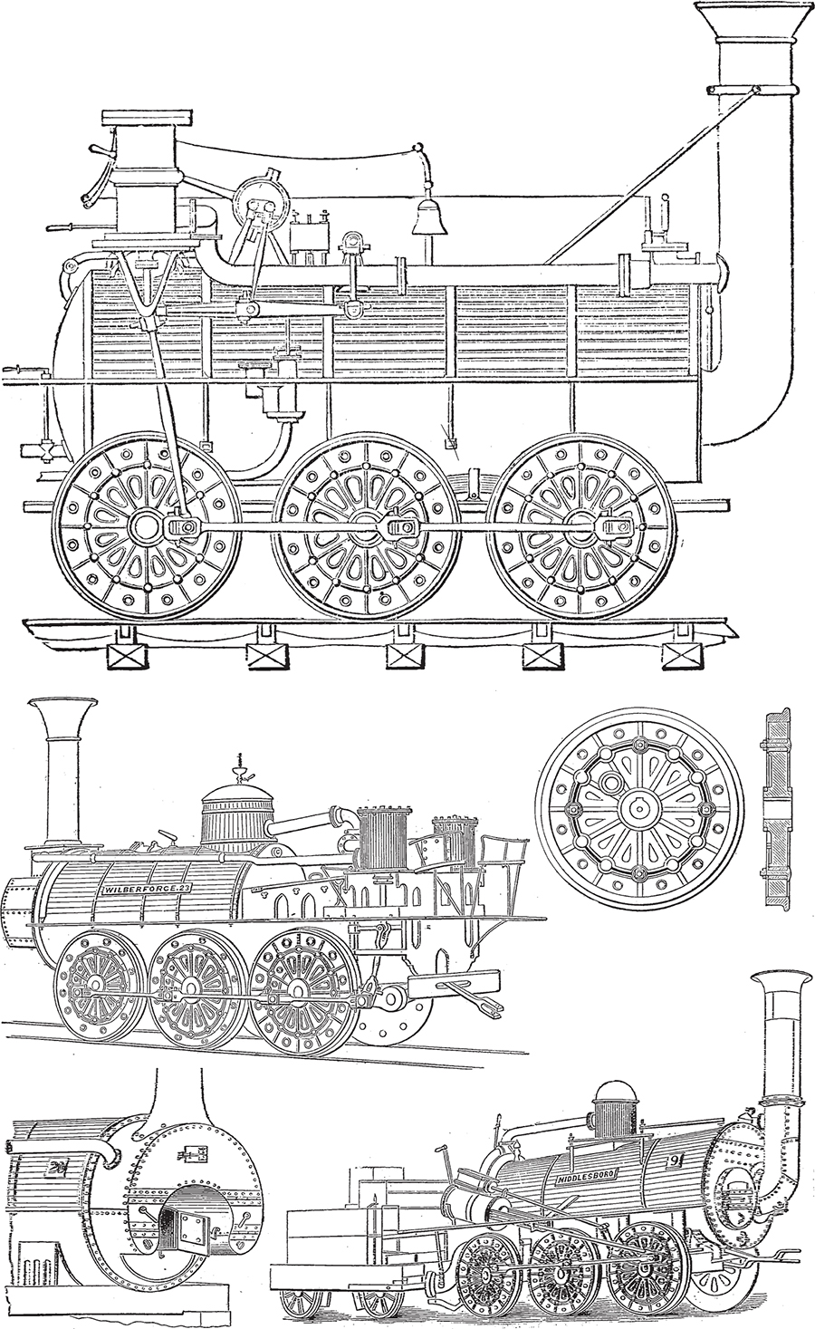 A compilation of drawings of Stockton and Darlington locos all with - photo 4