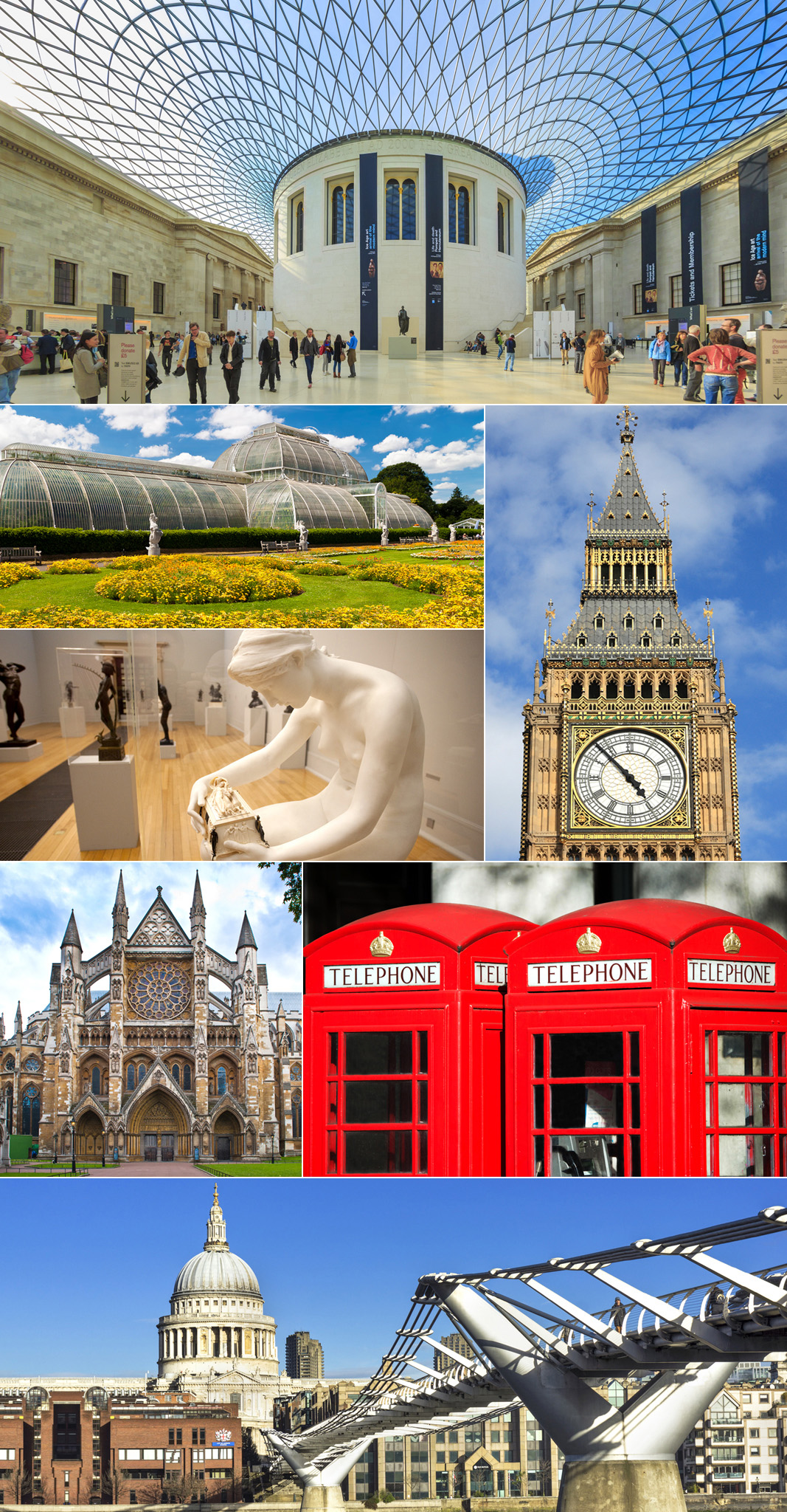 Clockwise from top British Museum Big Ben Red telephone boxes St Pauls and - photo 2