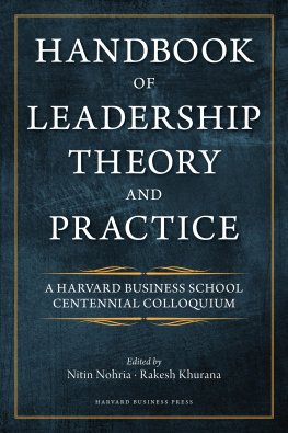 Rakesh Khurana - Handbook of Leadership Theory and Practice