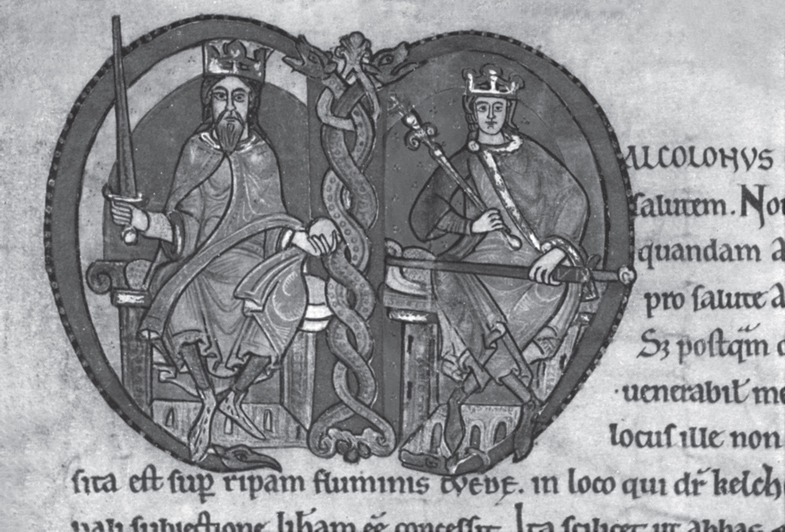 King David I of Scotland with his successor and grandson Malcolm IV from a - photo 11