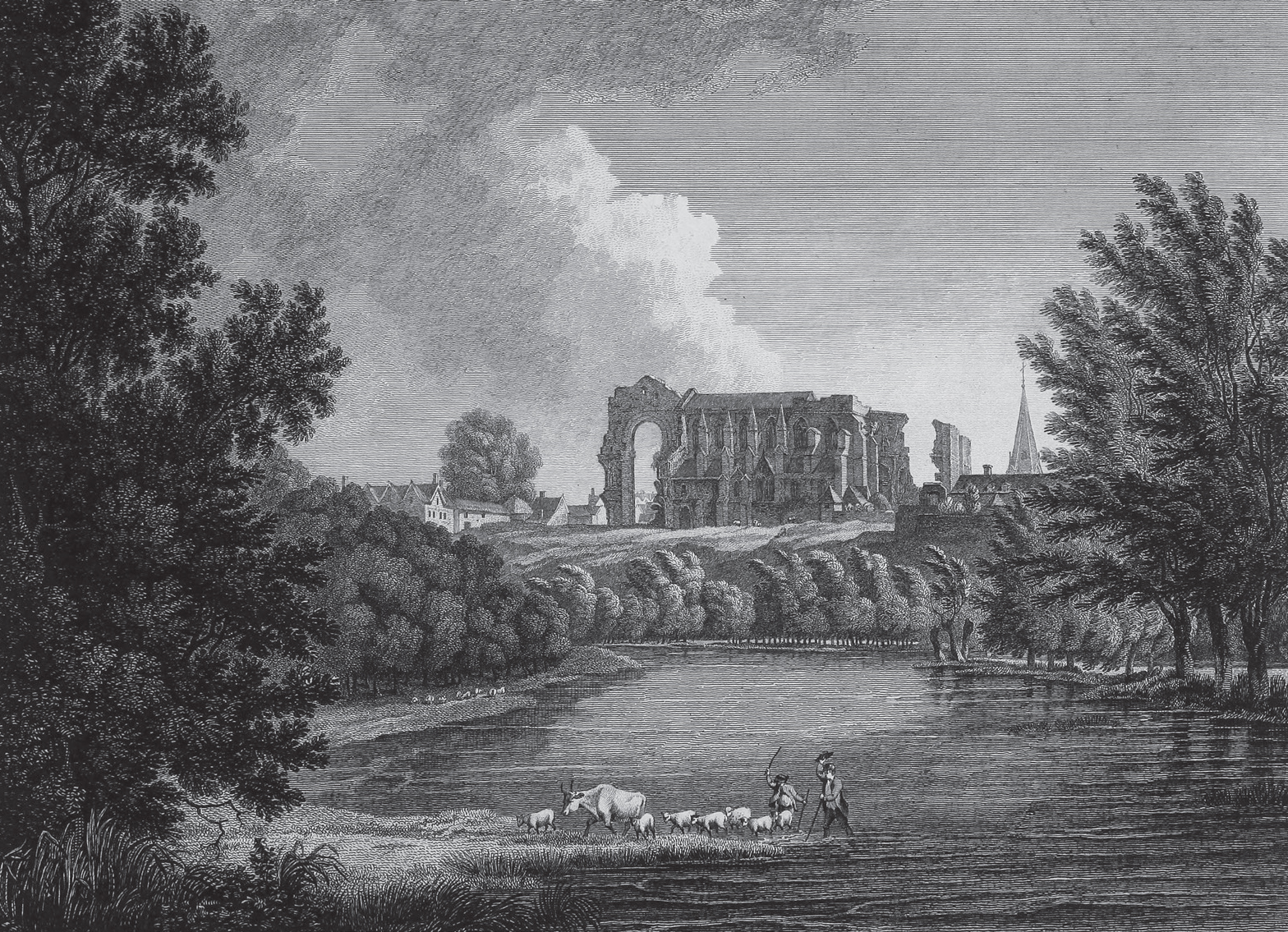 A drawing of Malmesbury Abbey from 1807 where William of Malmesbury penned his - photo 6