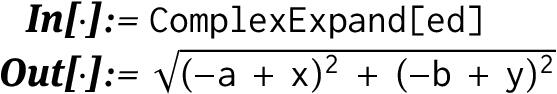 We can also use ComplexExpand to see that the distance on the set Cn is just - photo 5