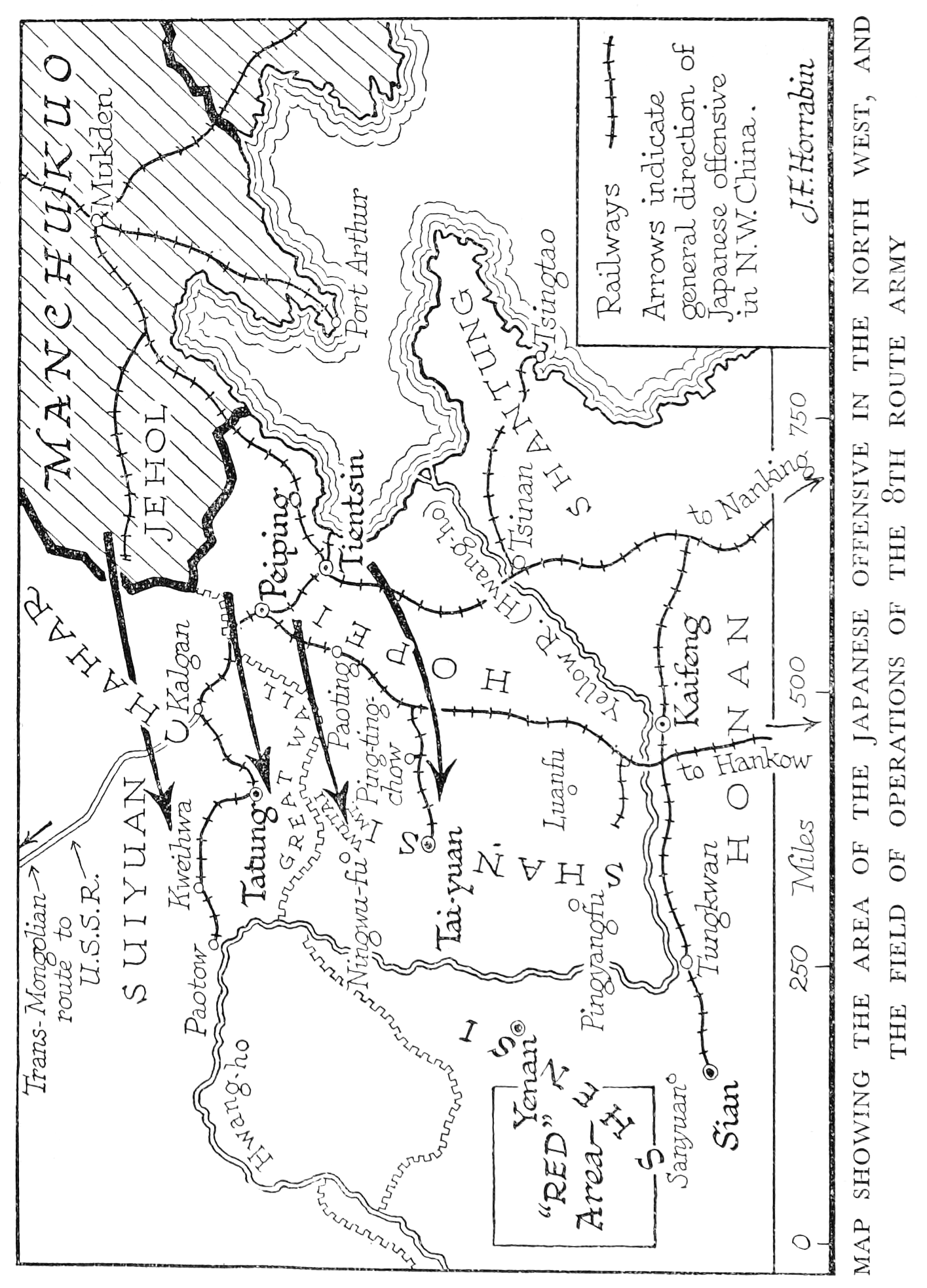 Map Showing the Area of the Japanese Offensive in the North West and the Field - photo 1