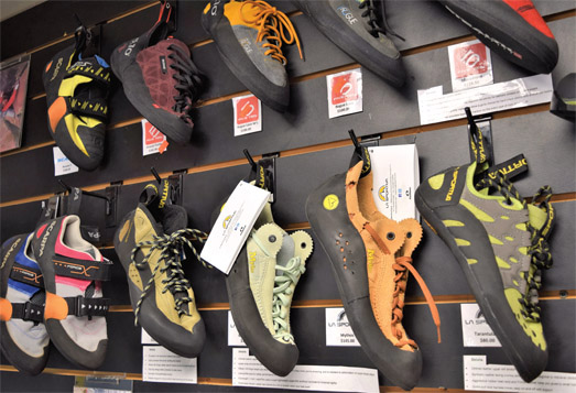 Selection of climbing shoes from Nomad Ventures Climbing shop in Idyllwild - photo 2