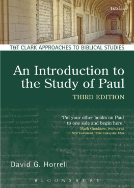 David G. Horrell - An Introduction to the Study of Paul