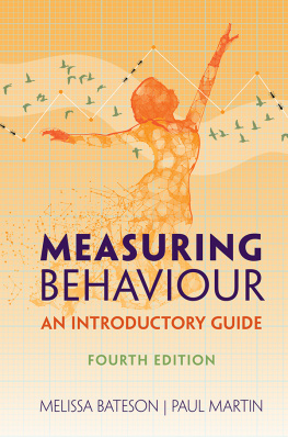 Melissa Bateson Measuring Behaviour: An Introductory Guide