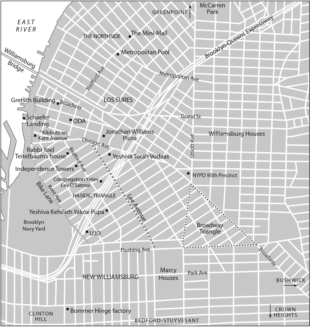 Hasidic Williamsburg Map by Bill Nelson A FORTRESS IN BROOKLYN - photo 3