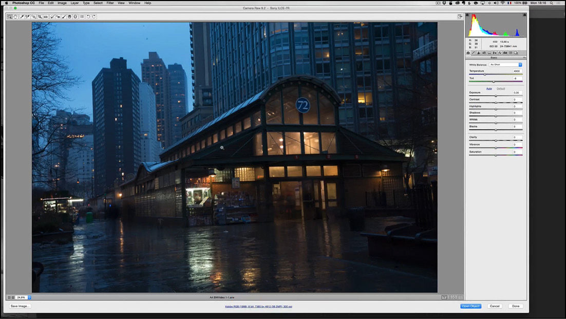 So this is a RAW image that I shot using my Sony A7R of a subway in New York - photo 4