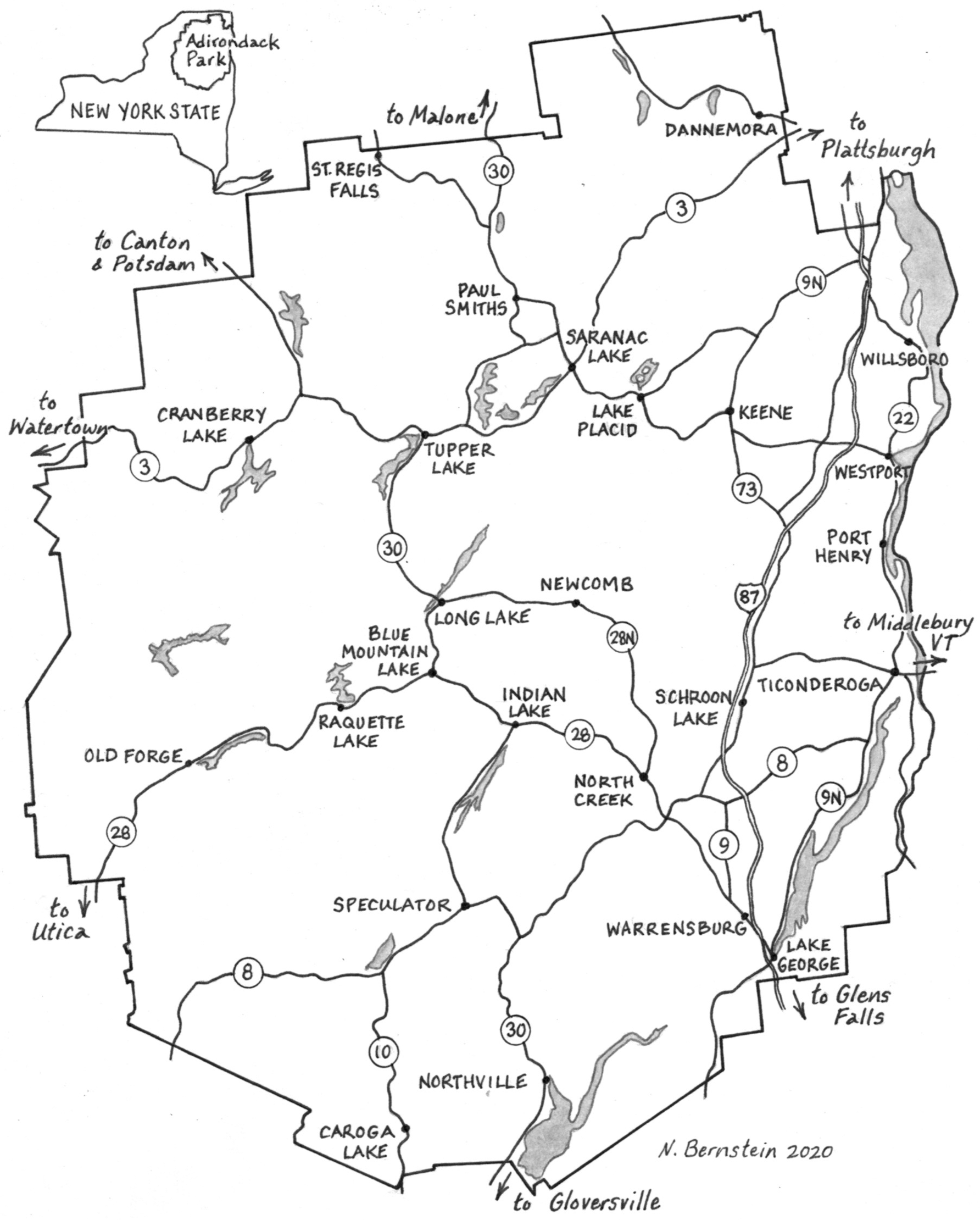 Map 1 New Yorks Adirondack Park is as large as Vermont In this map one inch - photo 2