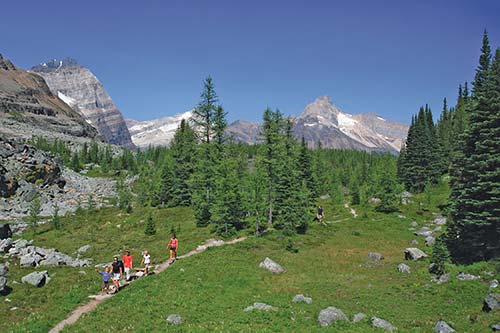 hikers on Opabin Plateau While natural beauty is the main selling point the - photo 15