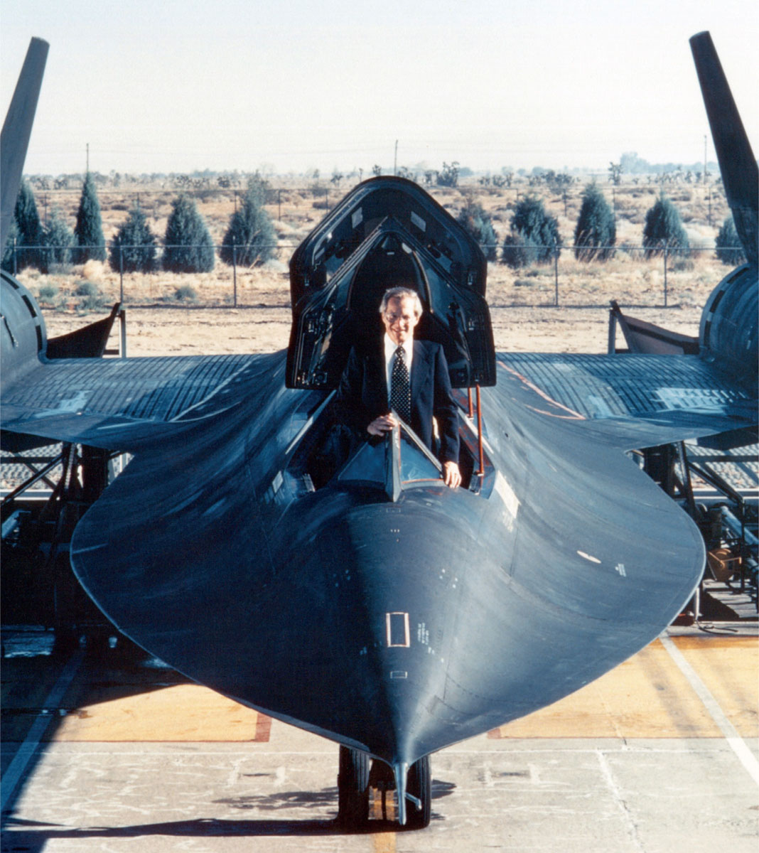 Ben Rich standing in the cockpit of SR-71A 61-79552006 at Air Force Plant 42 - photo 3