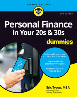 Eric Tyson Personal Finance in Your 20s & 30s For Dummies: 3rd Edition