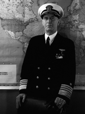 Ernest King in front of a map showing the North Atlantic which was his - photo 6