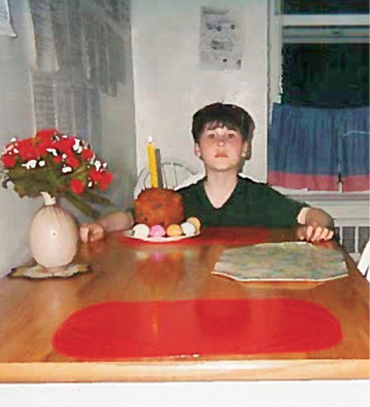 In our kitchen at our South Brooklyn apartment with my Easter eggs and Pops - photo 21