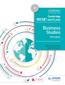 Karen Borrington Cambridge IGCSE and O Level Business Studies