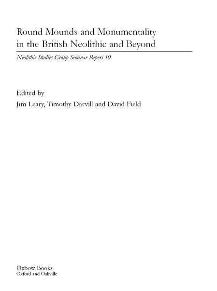 Neolithic Studies Group Seminar Papers Series Editor Timothy Darvill - photo 1