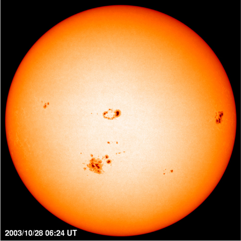 Figure 11 The Sun as imaged by the SOHO spacecraft on 28 October 2003 The - photo 3