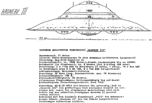 Plans for the Haunebu II An early design for the Haunebu HAUNEBU - photo 3