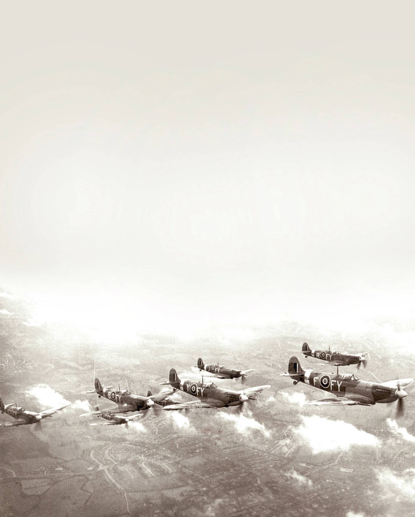 Supermarine Spitfire Mk IX fighters of the Royal Air Force No 611 Squadron in - photo 5