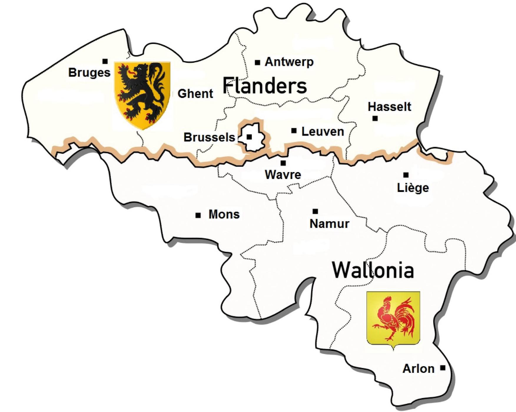 Sketchmap by the author showing basic regional divisions of Belgium BELGIAN - photo 4