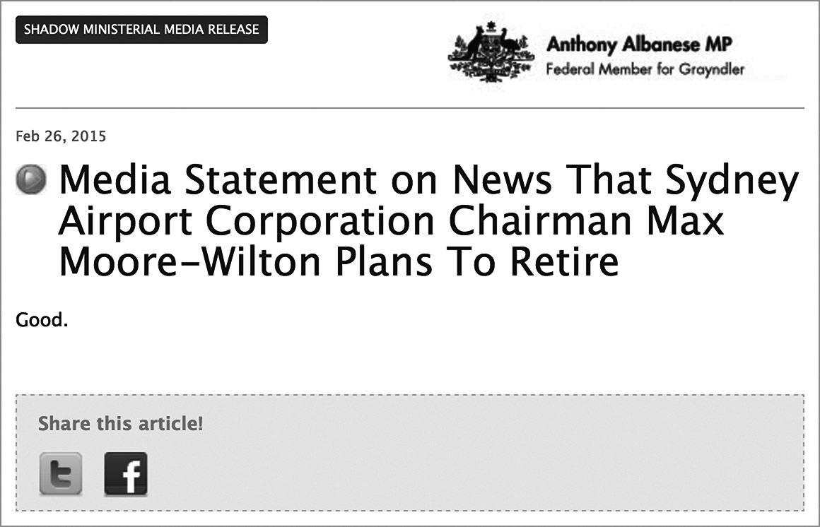 Media release of MP Anthony Albanese Source - photo 2