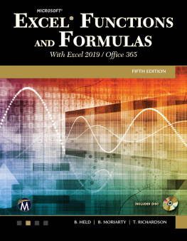 Bernd Held - Microsoft Excel Functions and Formulas With Excel 2019 / Office 365