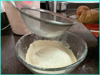 Step 2 Sift in atta baking powder a pinch of salt and cardamom powder - photo 3