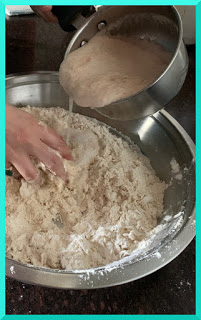 Step 4 Add the activated yeast solution and knead well for about 10 minutes - photo 16