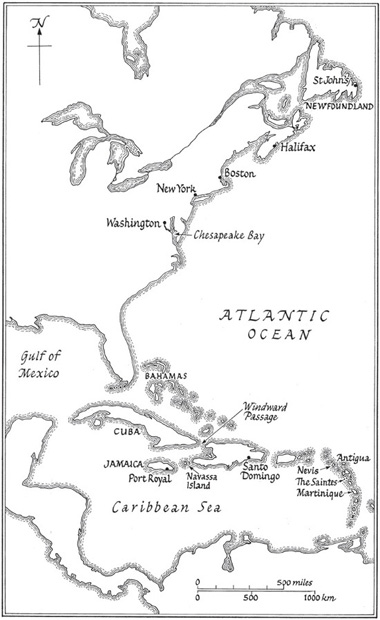 Map showing the West Indies the coast of North America and Nova Scotia Map - photo 5