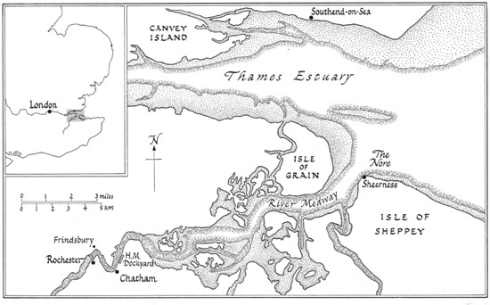 Map of the River Medway from Rochester to Sheerness and the Nore Map of the - photo 2