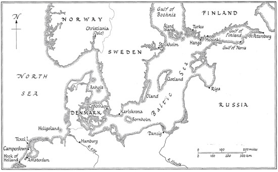 Map showing the Baltic Sea and the coast of Holland and Denmark Map of the - photo 6