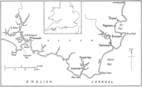 Map of the coast of Devon showing Torbay Brixham and Plymouth Sound This - photo 7