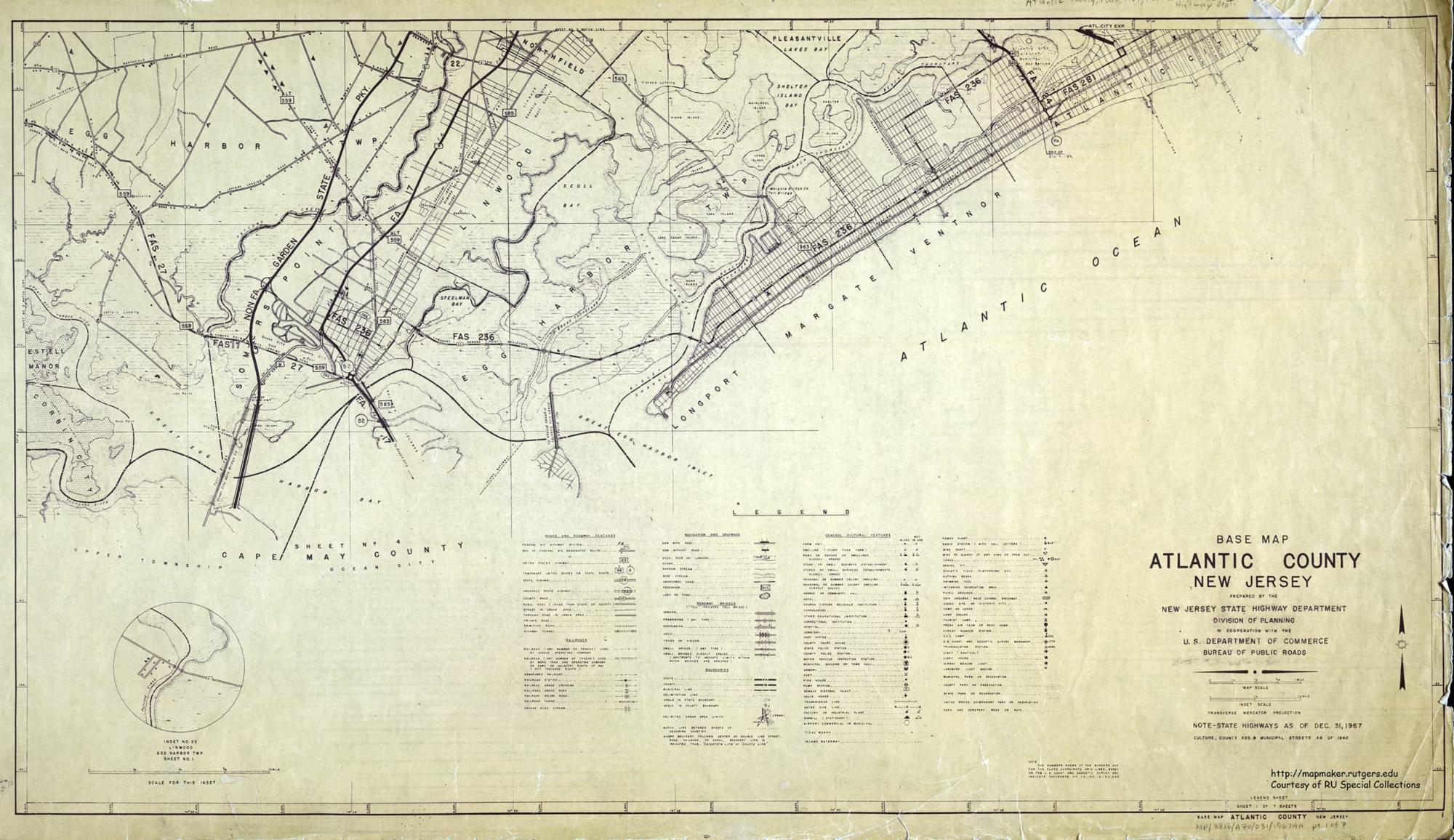 1967 Map of Atlantic County New Jersey courtesy Special Collections and - photo 3