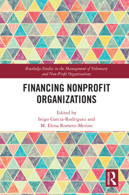 Inigo Garcia-Rodriguez (editor) Financing Nonprofit Organizations