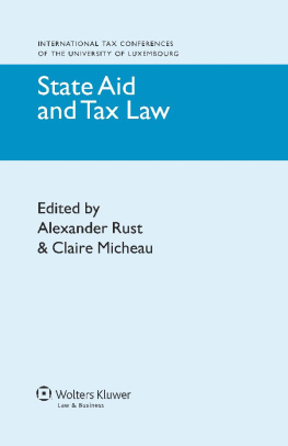 Alexander Rust (editor) State aid and tax law