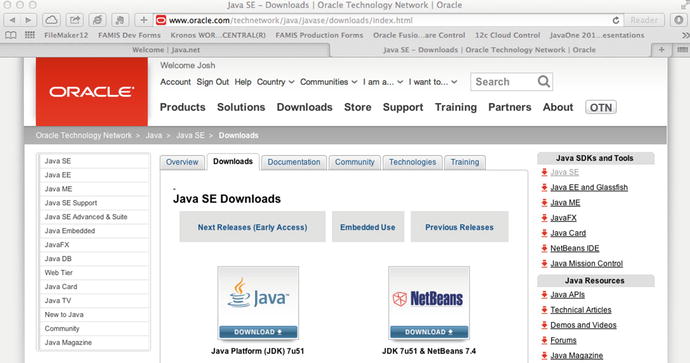 Figure 1-1 Java SE Downloads page on the OTN Note If you chose to only - photo 1