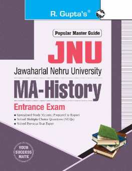 RPH Editorial Board - JNU : MA—HISTORY Entrance Exam Guide