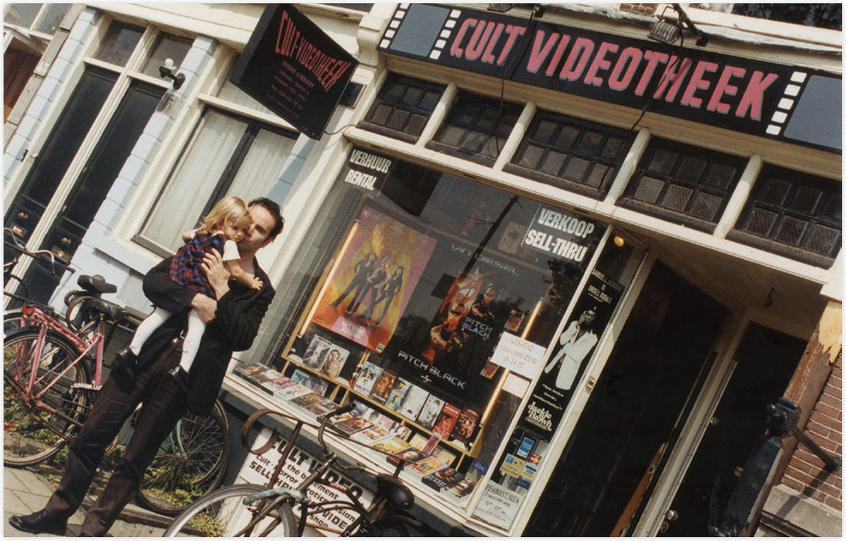 Nico B and daughter Sienna outside the Cult Videotheek Amsterdam 2001 In - photo 10