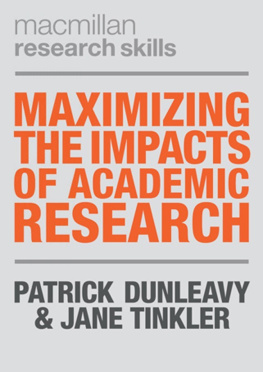 Patrick Dunleavy - Maximizing the Impacts of Academic Research