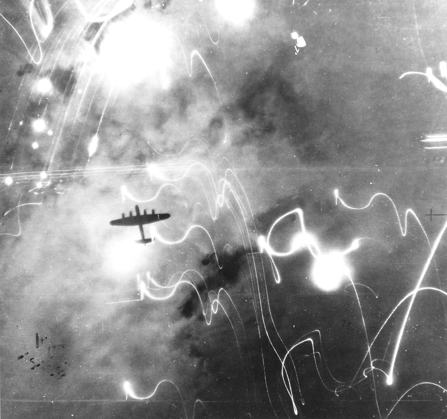 An Avro Lancaster heavy bomber seen from above during a Second World War - photo 3