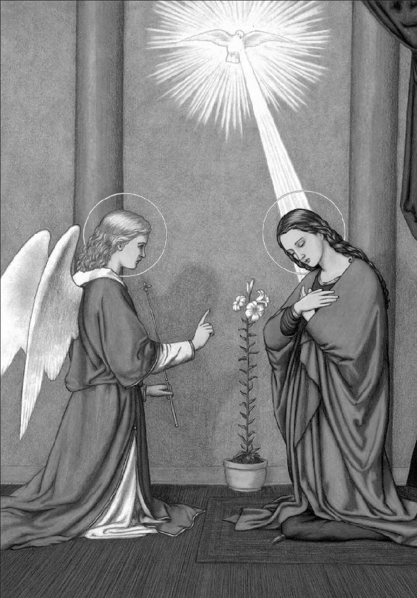 THE BLESSED VIRGIN MARY MOTHER OF GOD AT THE ANNUNCIATION HAIL MARY FULL OF - photo 1