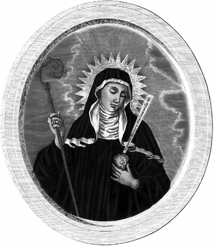 This is an engraving of the miraculous Spanish painting of St Gertrude In the - photo 2