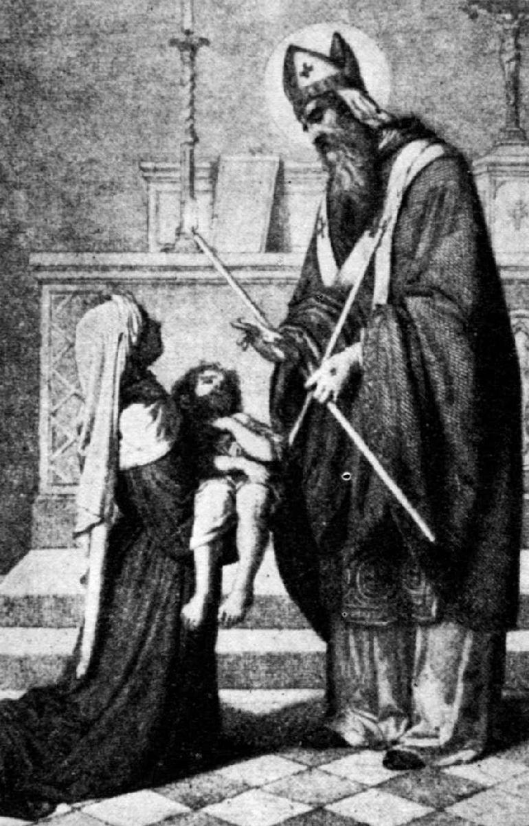 St Blaise saves a child from choking to death on a fishbone Imprimi - photo 2