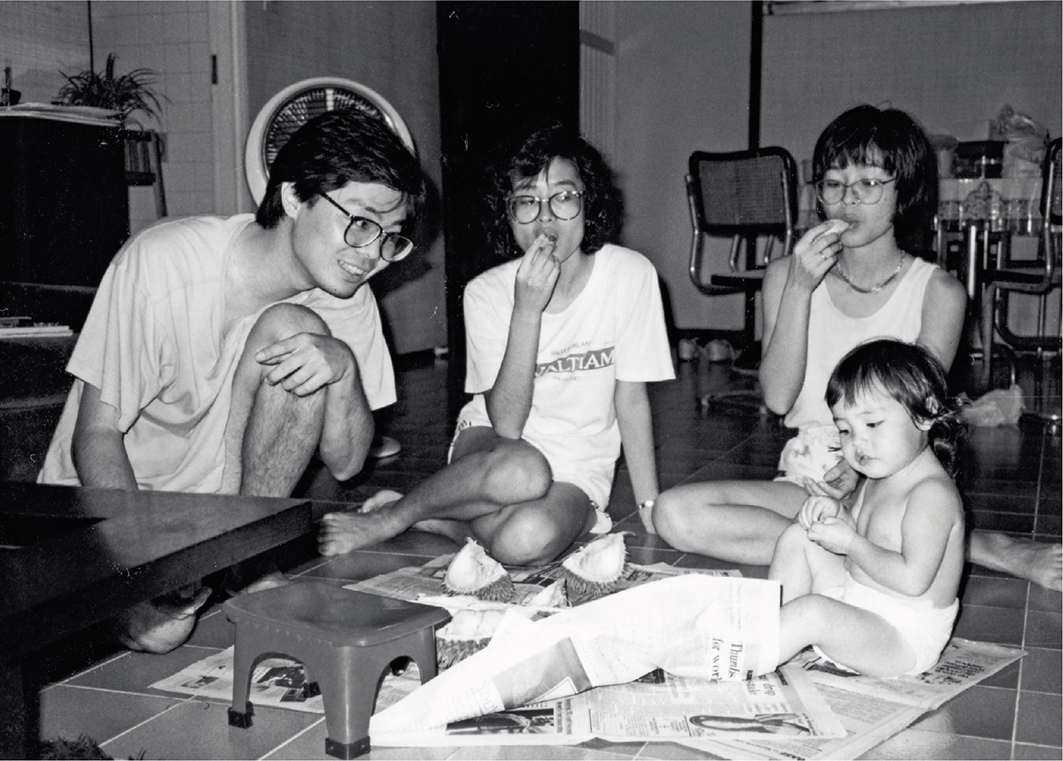 The best way to eat durian on a floor covered in newspaper Uncle Tony Auntie - photo 5