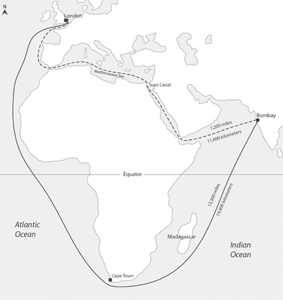 The two LondonBombay sea route options The Suez operation TIMELINE - photo 3