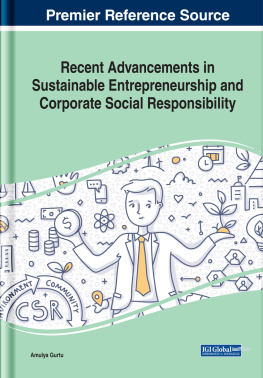 Amulya Gurtu - Recent Advancements in Sustainable Entrepreneurship and Corporate Social Responsibility