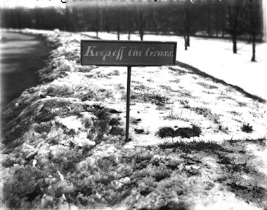 Elizabeth Ransom Keep off the grass sign in Central Park near the Reservoir - photo 6