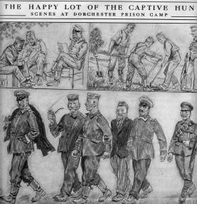 A newspaper artists impressions of life at Dorchester POW camp in 1915 - photo 13